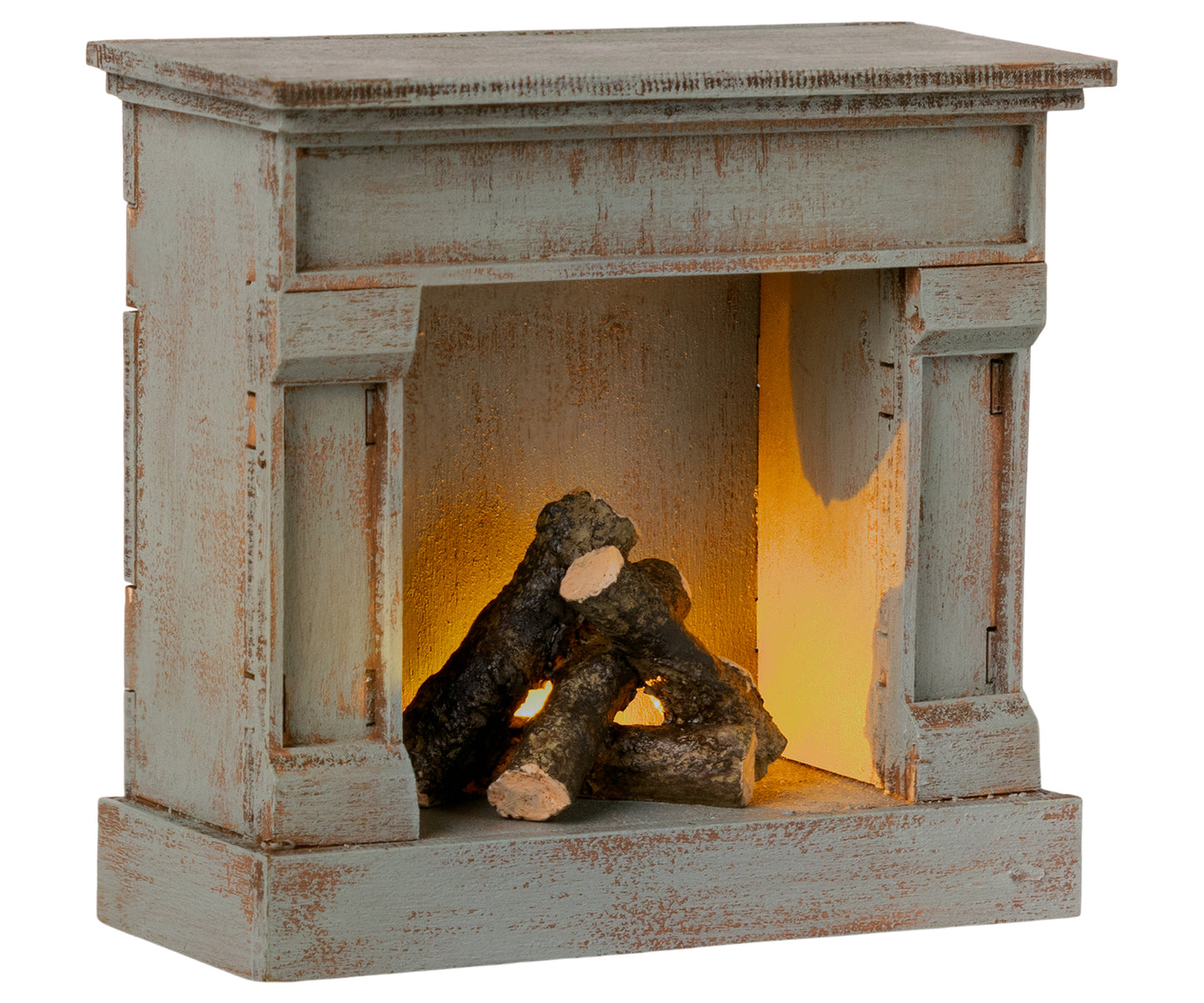 Miniature Fireplace vintage blue