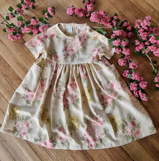 Farmhouse Linen Dress -  Field of Flowers