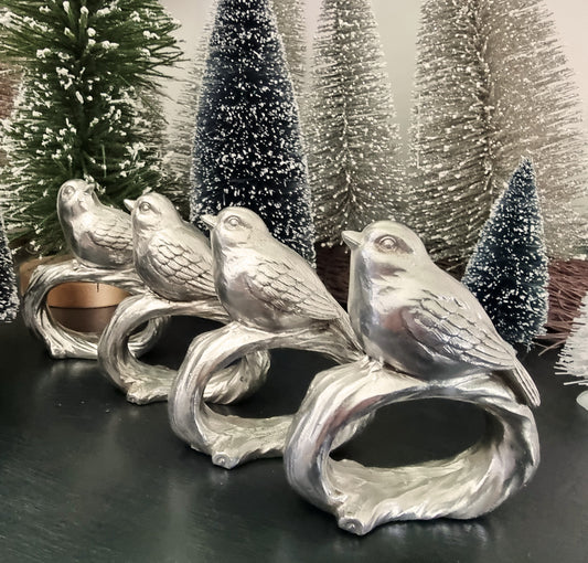 Napkin Holders -Christmas Silver (set of four)