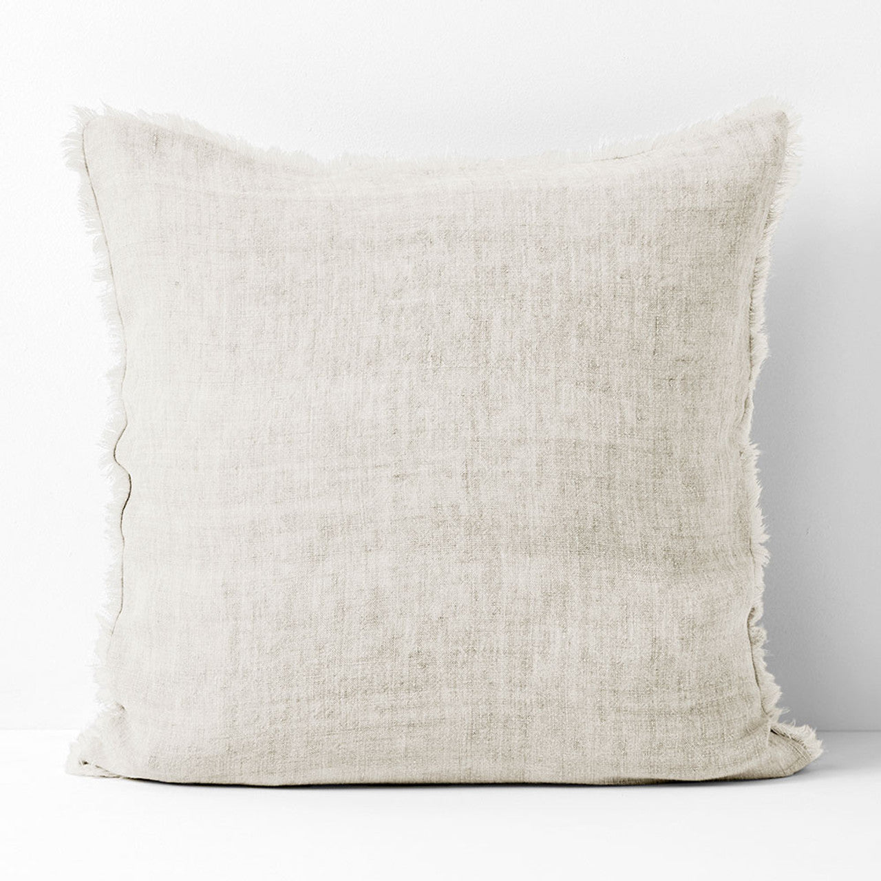 VINTAGE LINEN FRINGE CUSHION 50X50CM BY AURA