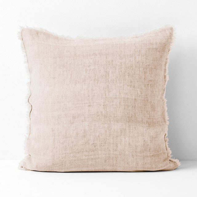 VINTAGE LINEN FRINGE CUSHION 50X50CM BY AURA