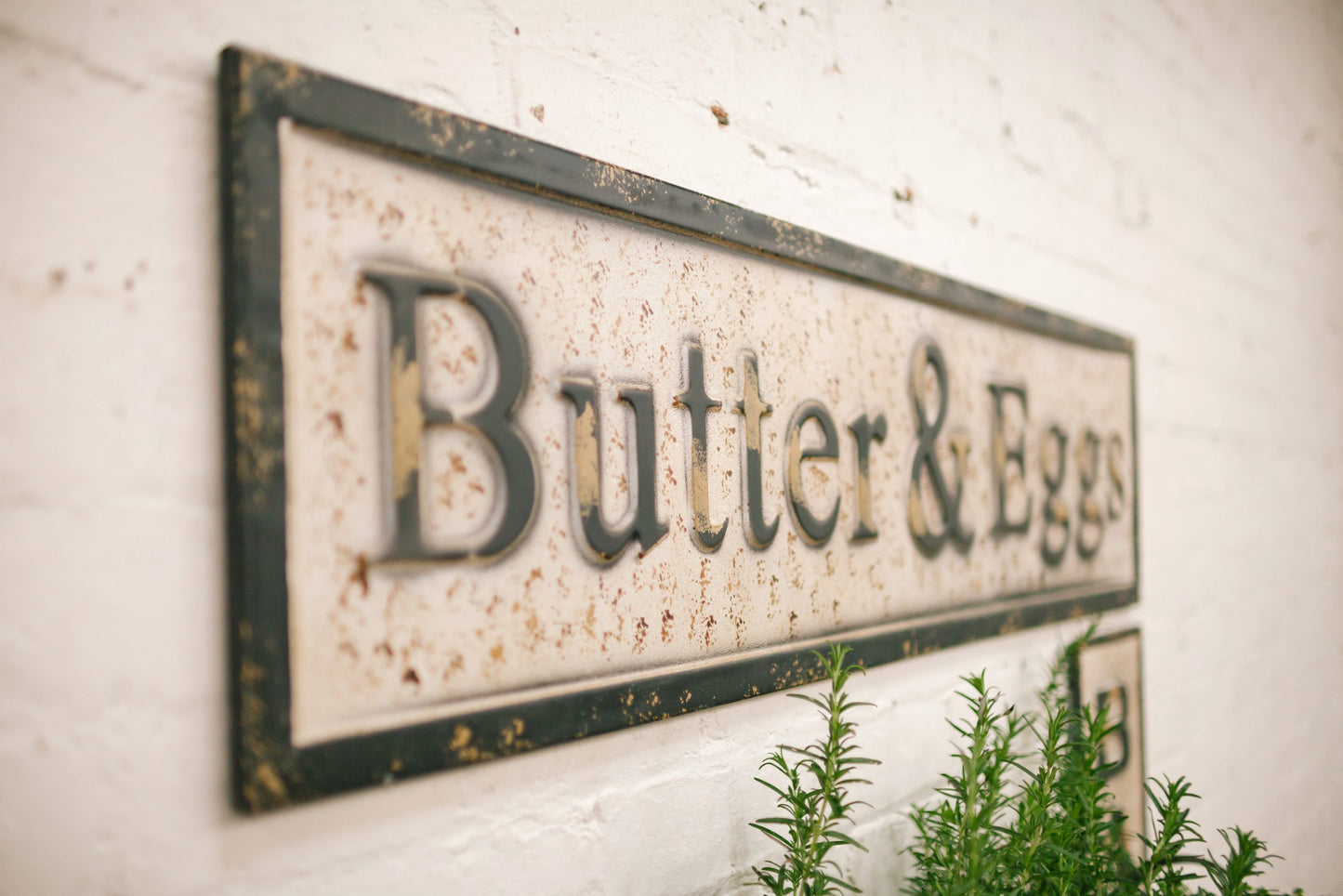 BUTTER & EGGS Metal sign