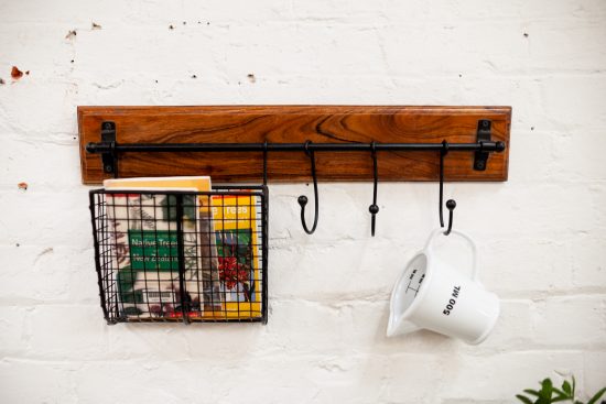 Hanging Wall Basket & Hooks