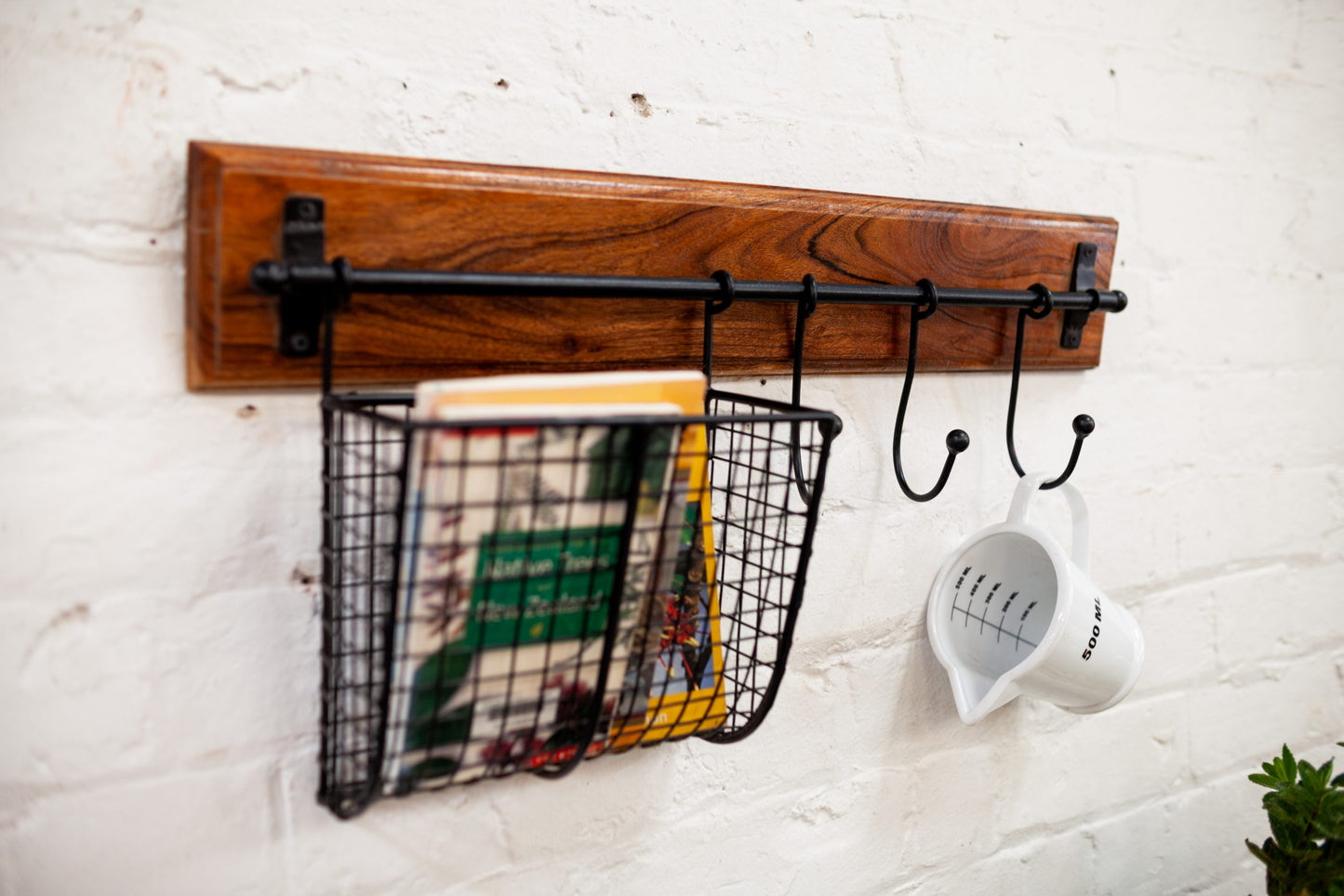 Hanging Wall Basket & Hooks