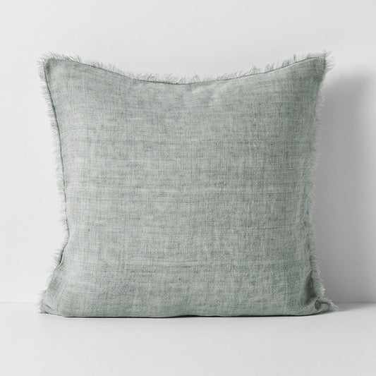 VINTAGE LINEN FRINGE CUSHION 50X50CM BY AURA